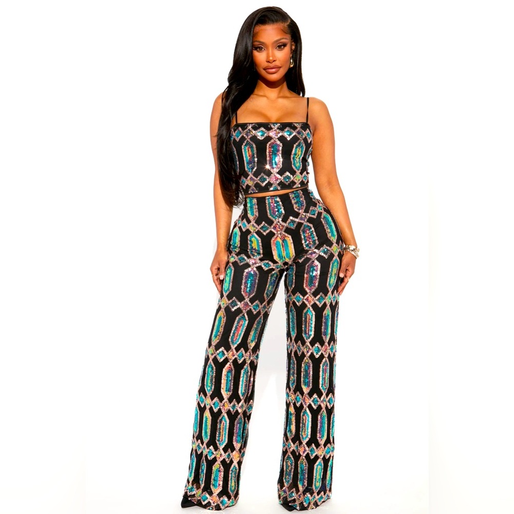 Sequins Pants Set - Size S